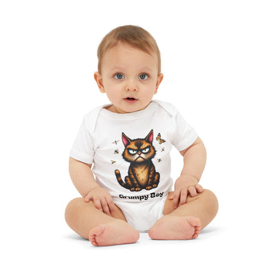 Ka-Ching Grumpy Boy Infant Onesie, Cute Baby Bodysuit.