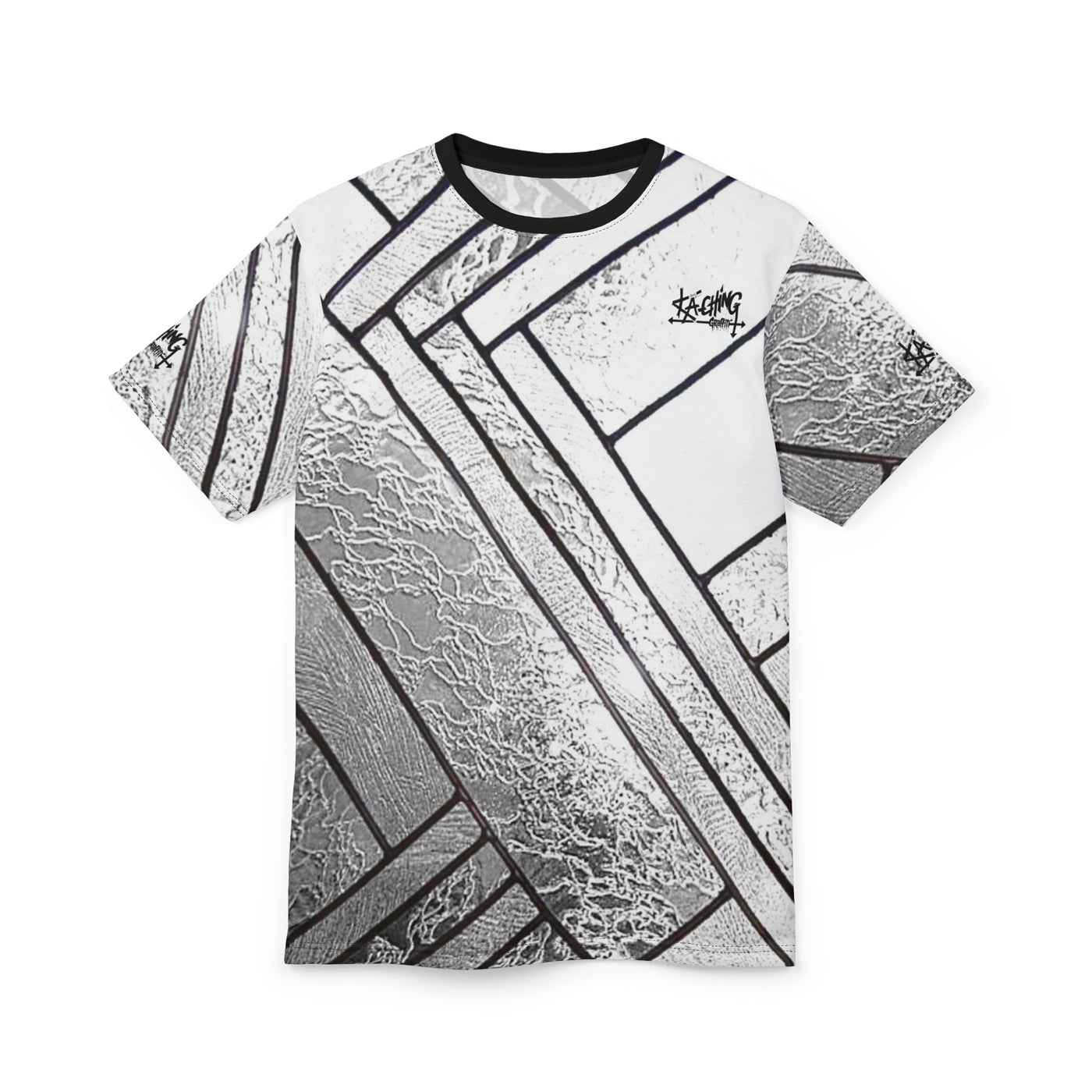 Metallic Glass stainglass Unisex Tee silver