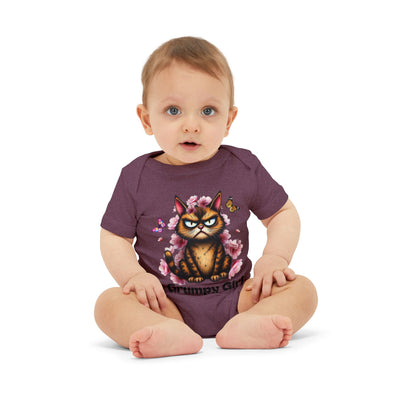 Ka-Ching Grumpy Girl Infant Onesie, Cute Baby Bodysuit.