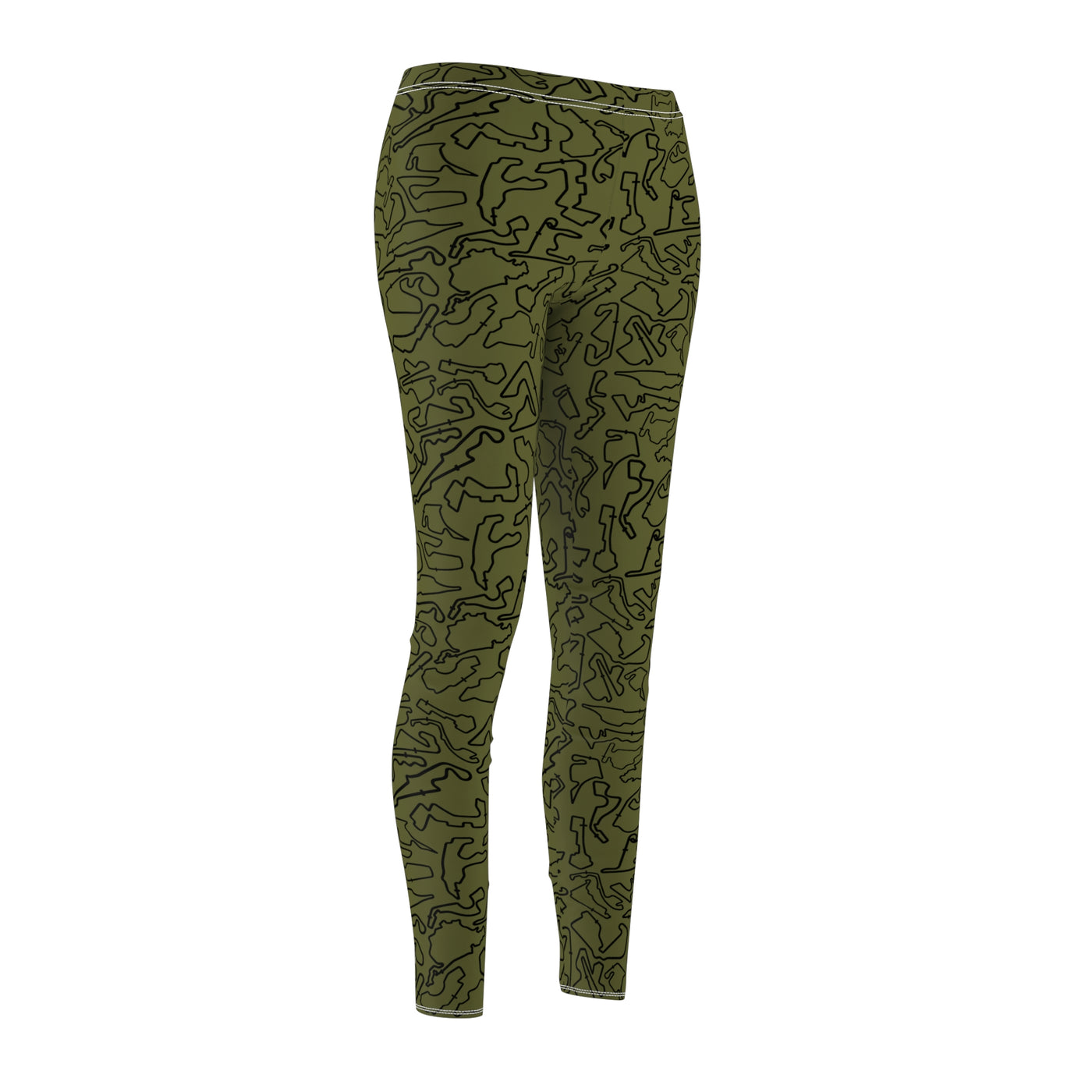 Black teal silver Track Casual Leggings