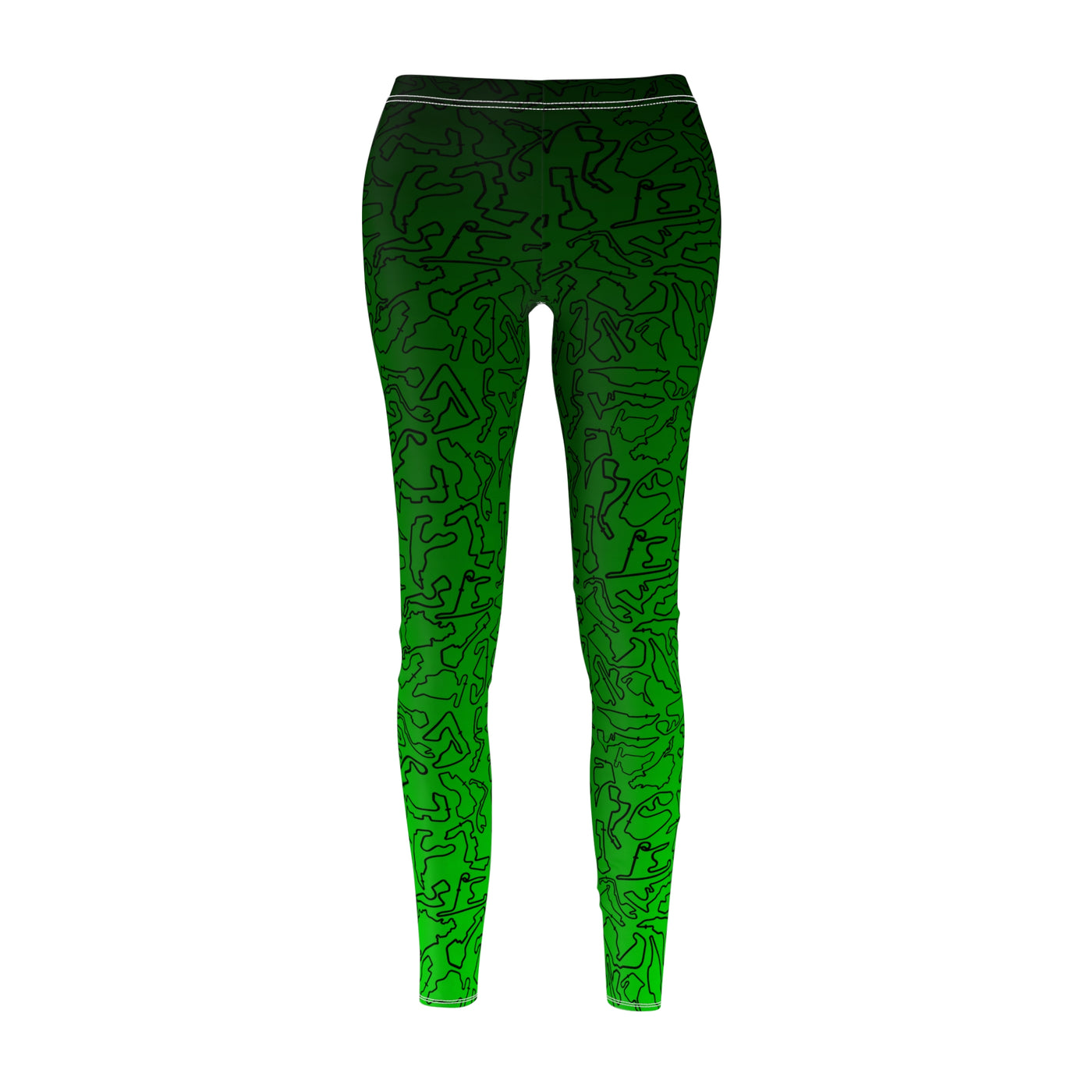 Black dark to light green Track Casual Leggings