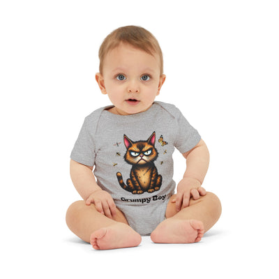 Ka-Ching Grumpy Boy Infant Onesie, Cute Baby Bodysuit.