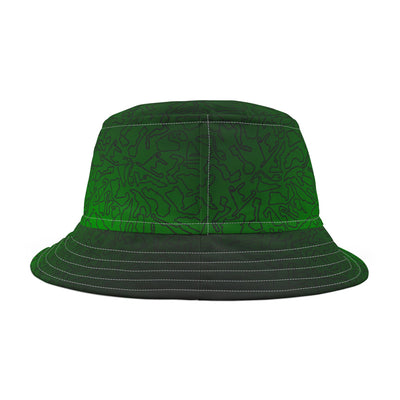 Black Green Track Camo bucket hat , Festival Fashion, Gift for Fashion Lovers, AOP Design