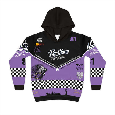 Ka-Ching Racing Kids unisex Motorsport Fans Purple Hoodie