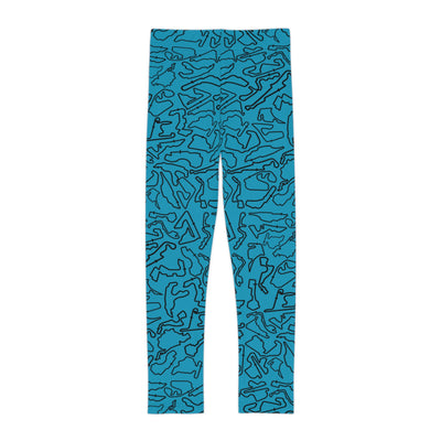 Black Teal Track print Teal kids Leggings, Activewear, Fashionable