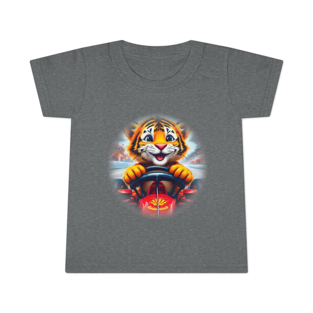 Playful Tiger Driving Toddler T-Shirt | Cute Kids Graphic Tee for Fun Adventures