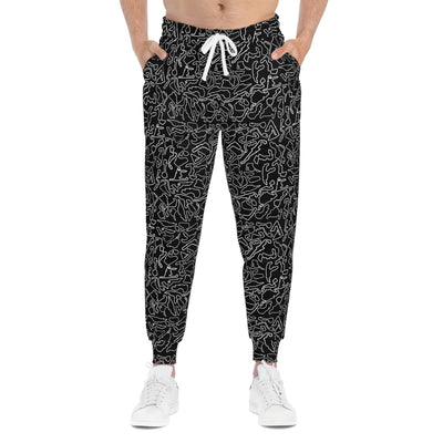 White black Track Camo unisex Joggers, Casual Lounge