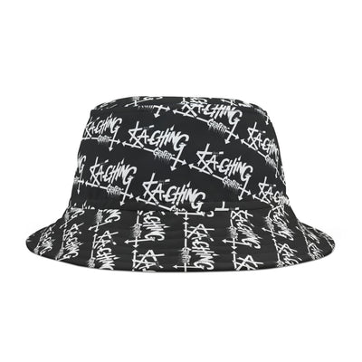 Ka-Ching Graffiti Black bucket hat , Festival Fashion, Gift for Fashion Lovers, AOP Design