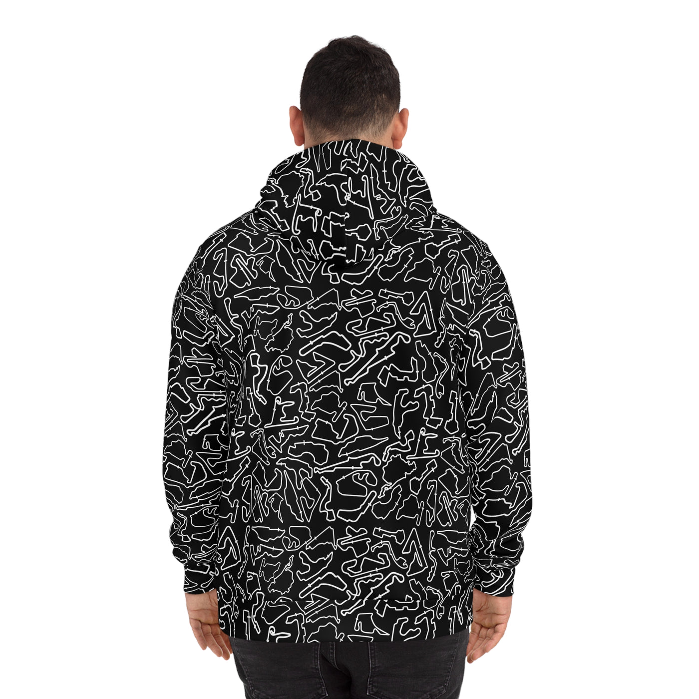 White Black Track Camo print unisex Graphic Hoodie, Unique Streetwear Pullover, Cozy Lounge Wear