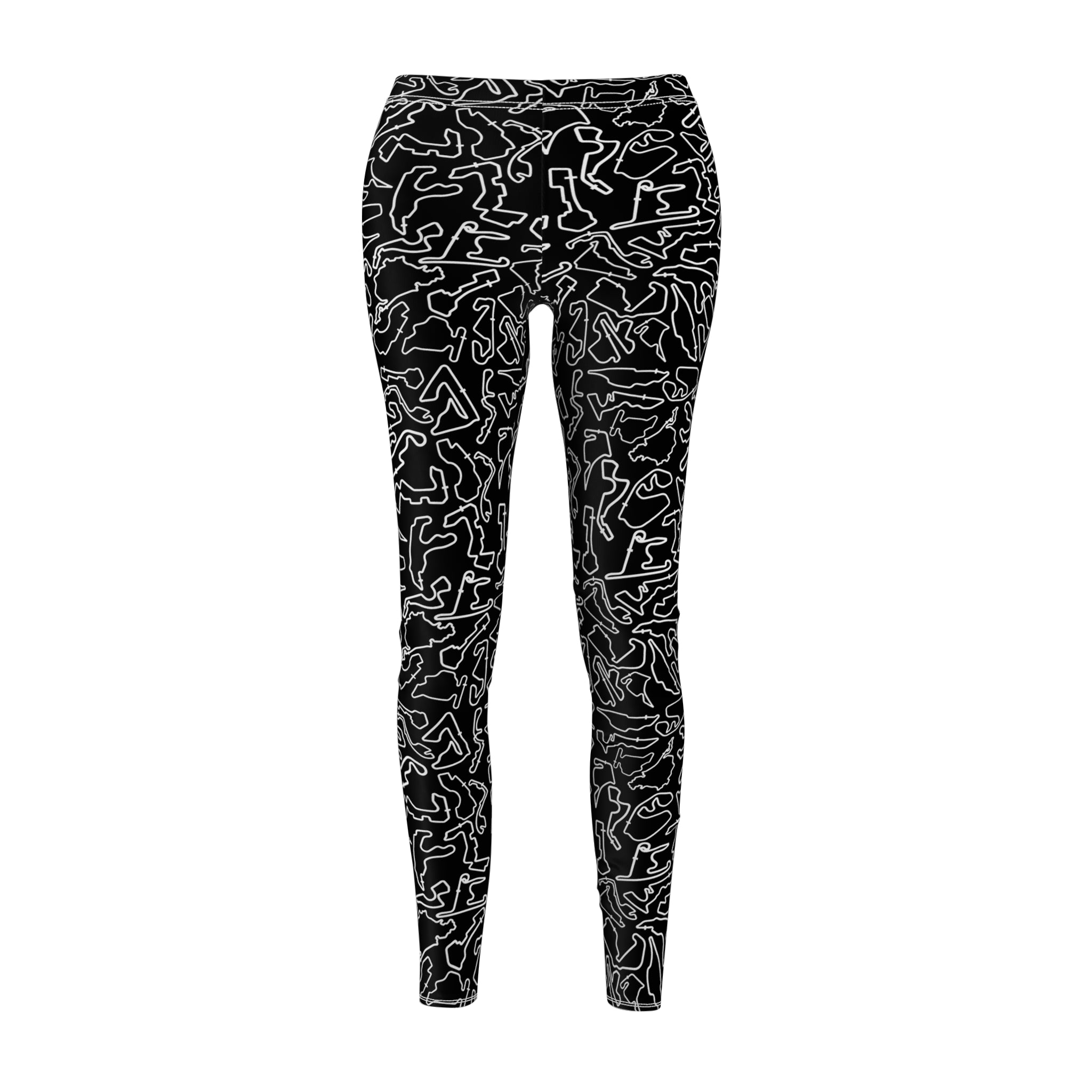 White Black Track Casual Leggings