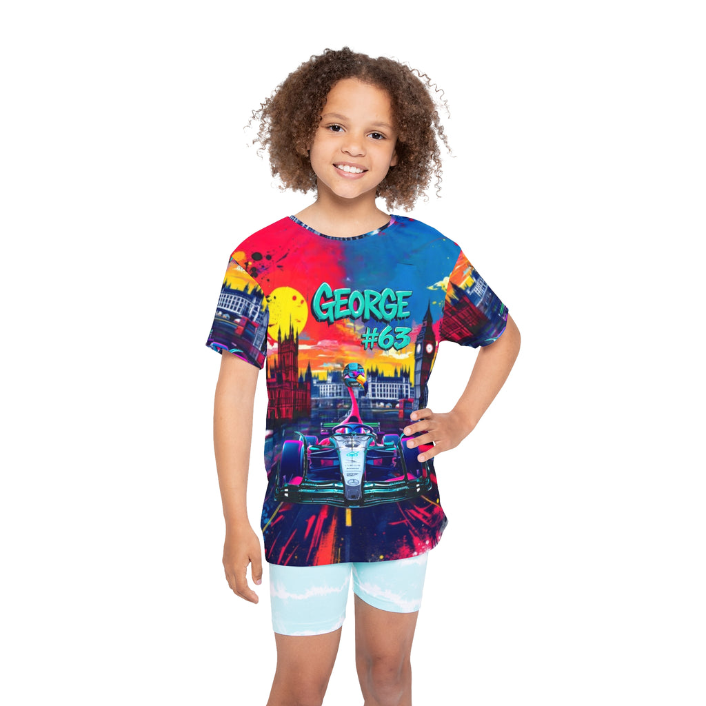 GR #63 Kids T-Shirt, Colorful Racing Shirt, Fun Kids Apparel, Activewear for Kids, Birthday Gift for Boys & Girls