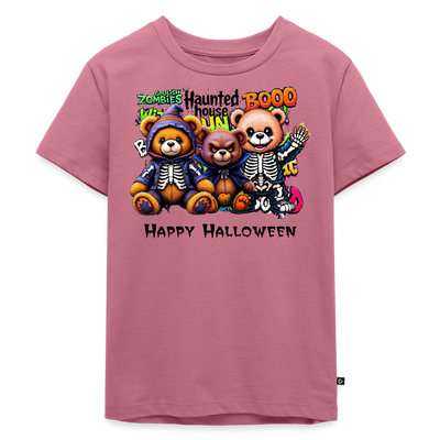Skeleton Teddies Halloween Tee - mauve