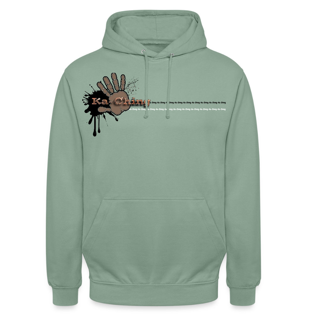 Ka-Ching Unisex Hoodie Ching Bronze logo - steel green