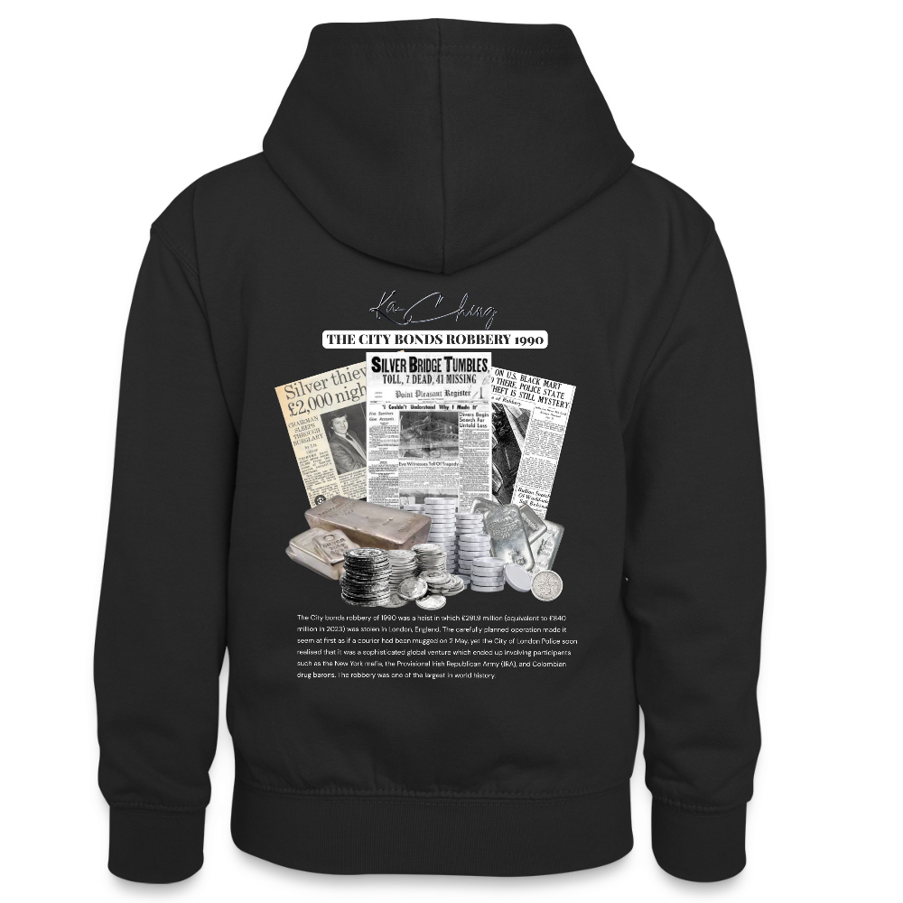 Silver Range City Bonds Robɓery 1990 Hoodie limited edition - black/heather grey