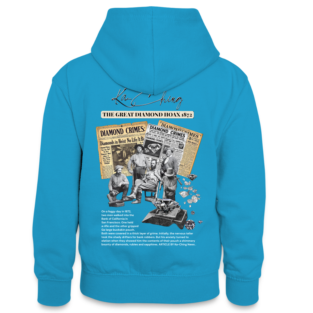 Diamond Range The Great Hoax 1872 Hoodie limited edition - peacock blue/heather grey