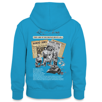 Diamond Range The Great Hoax 1872 Hoodie limited edition - peacock blue/heather grey