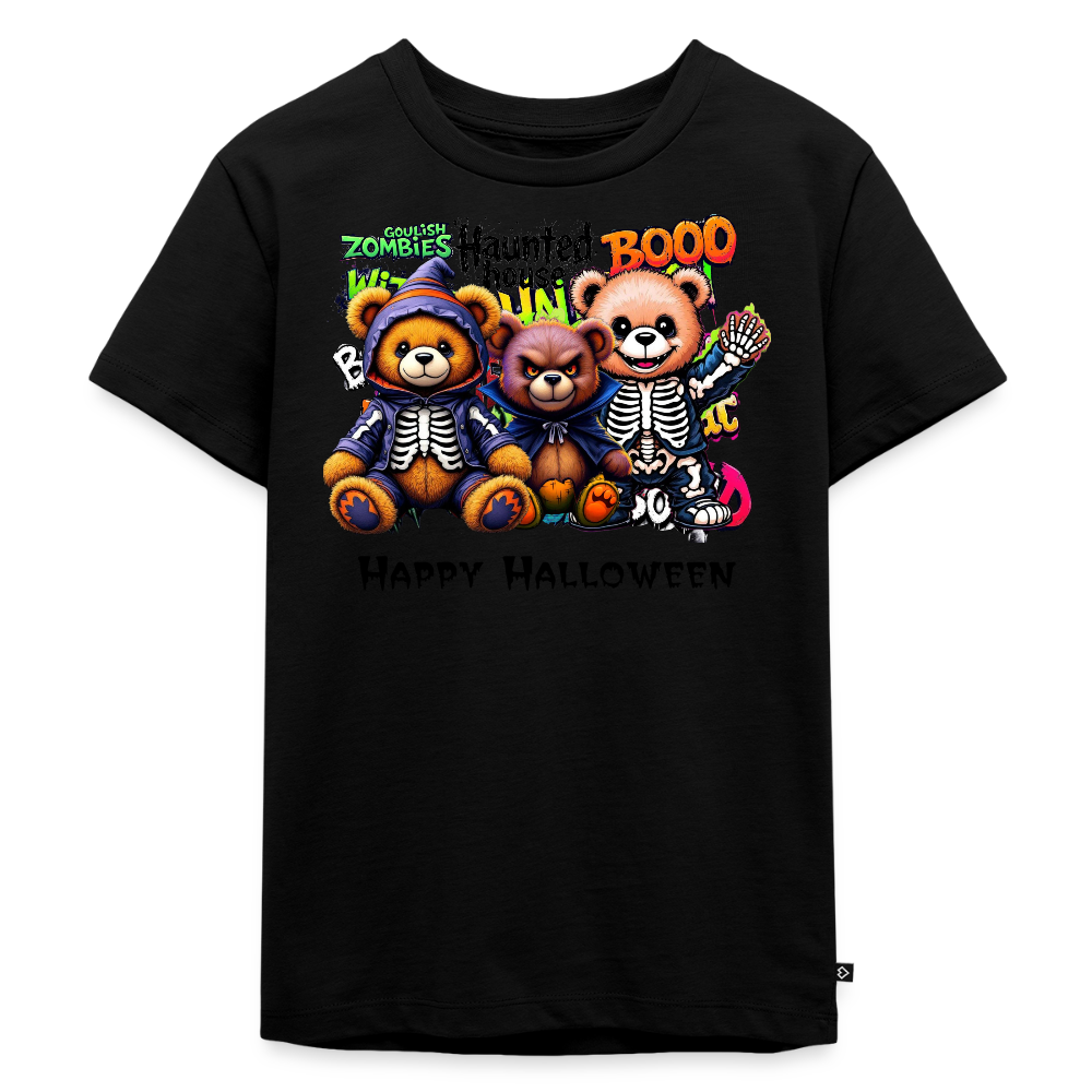 Skeleton Teddies Halloween Tee - black