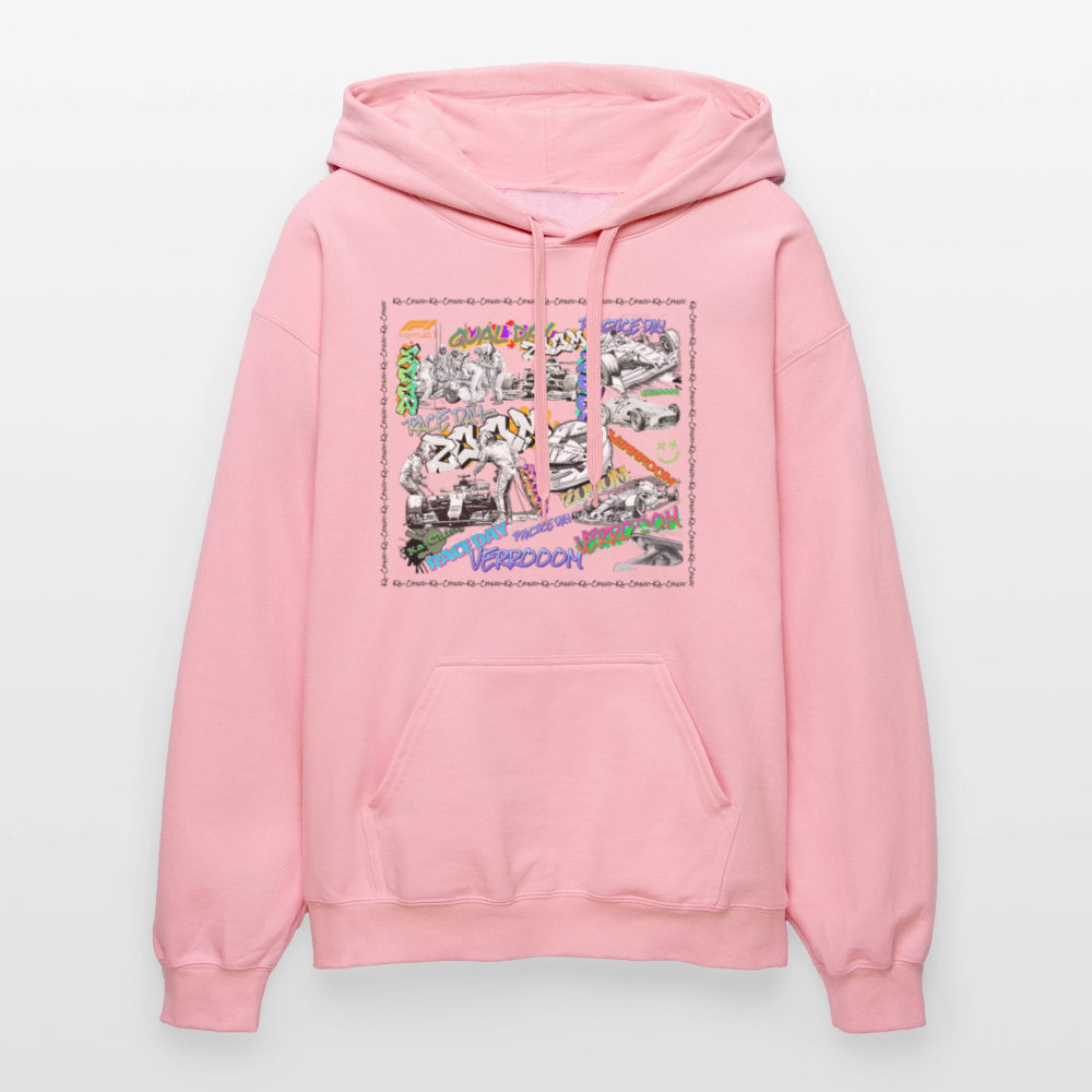 Unisex F1 Graffiti Hoodie - light pink