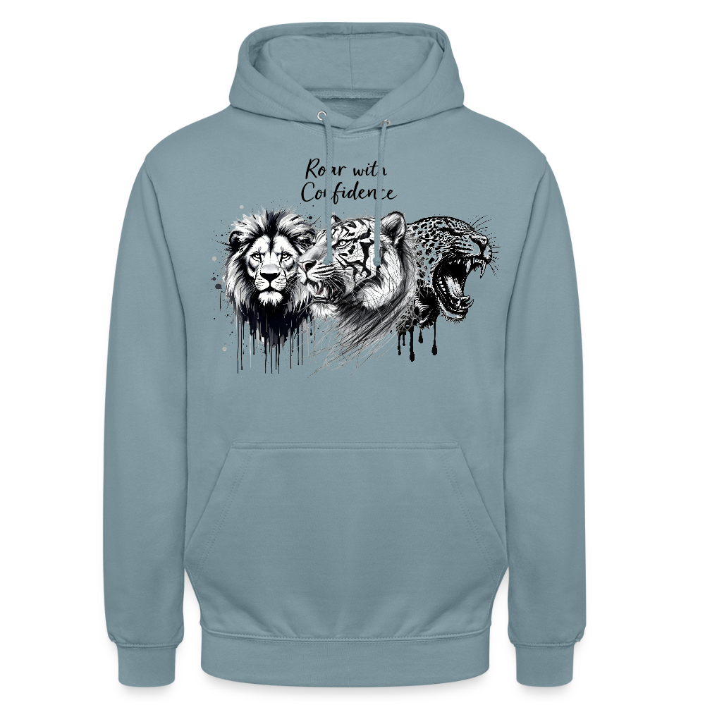 Ka-Ching Raw with confidence Unisex Hoodie - stonewash blue