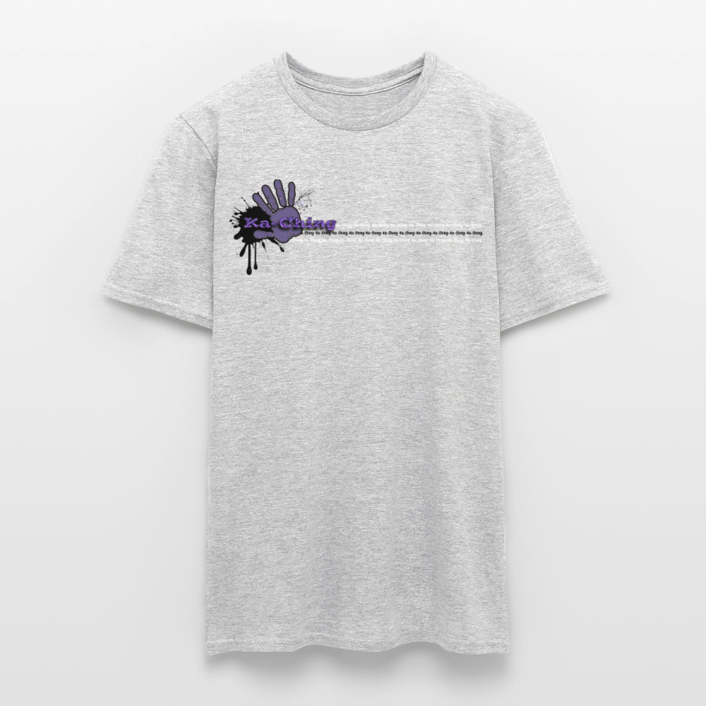 Unisex T-Shirt Ching Purple Logo CHPU-T-06c - heather grey