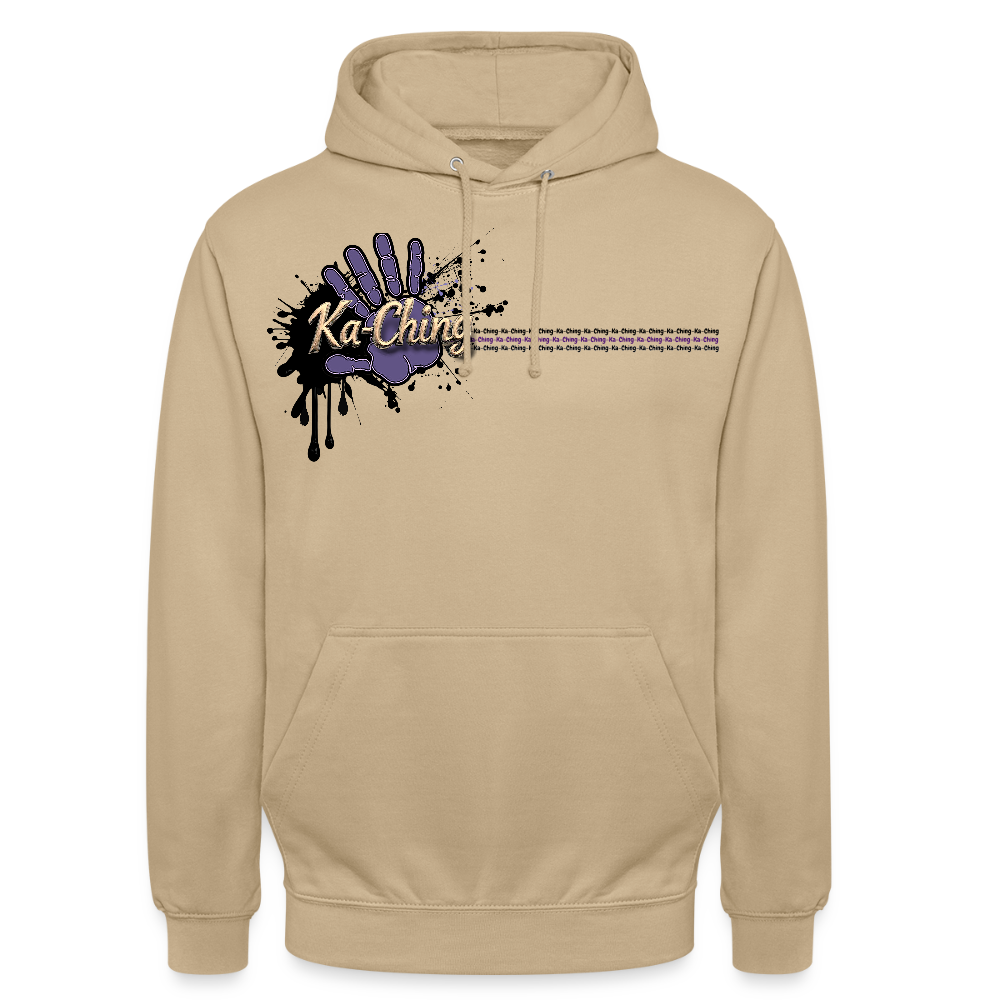 Unisex Hoodie Ching gold purple logo - beige