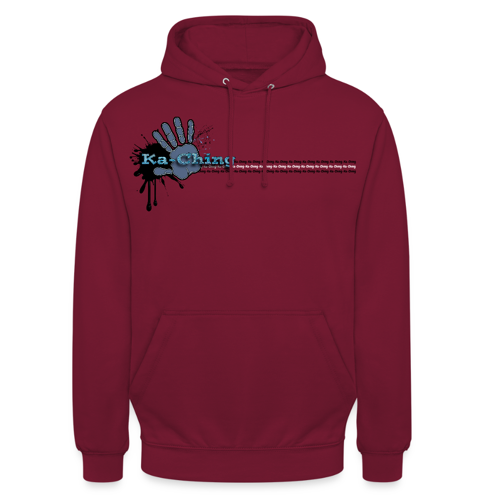 Ka-Ching Unisex Hoodie Ching Blue logo - bordeaux