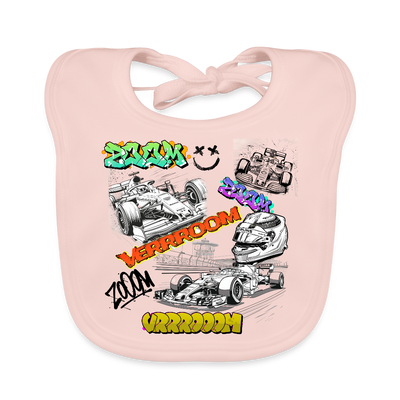 Babies Bib Motorsports Graffiti Race day - rose