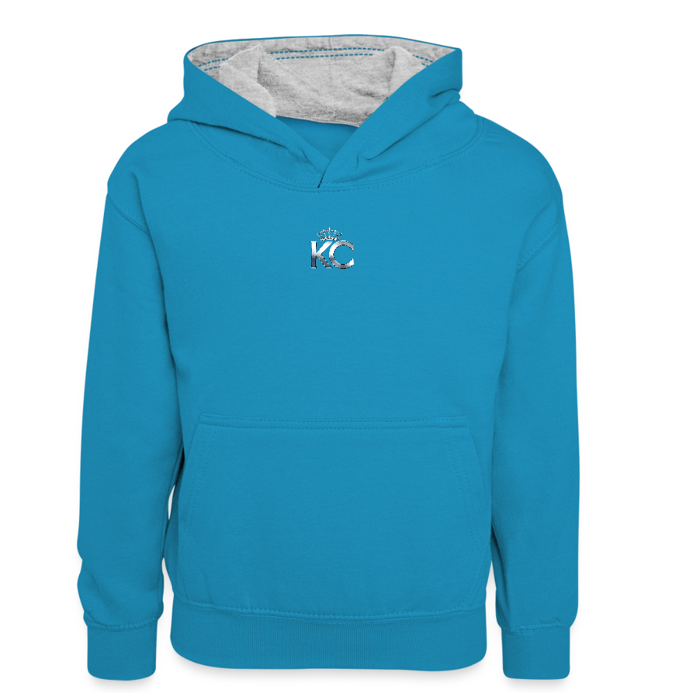 Silver Range City Bonds Robɓery 1990 Hoodie limited edition - peacock blue/heather grey
