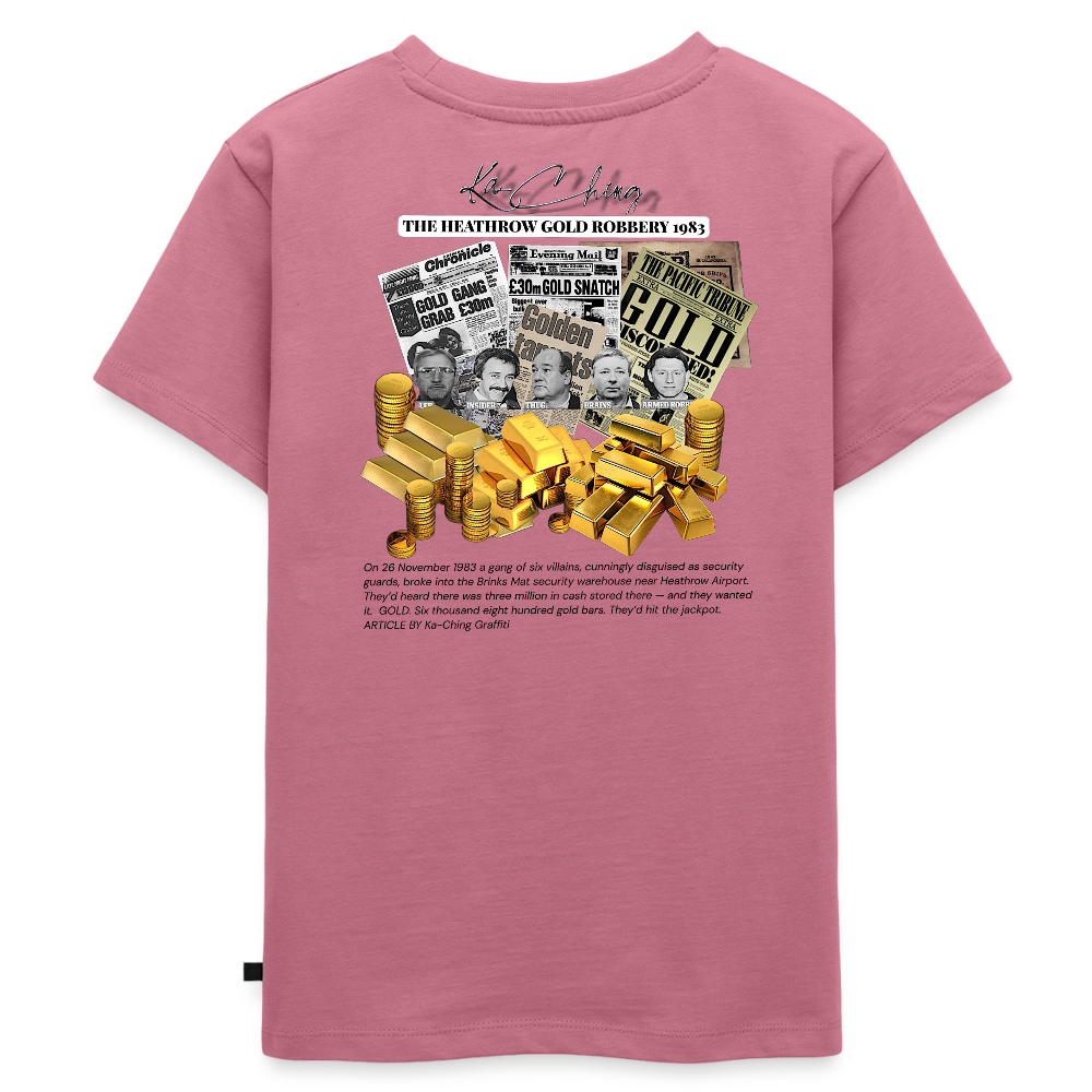 Gold Range Heathrow Robɓery Tee limited edition - mauve