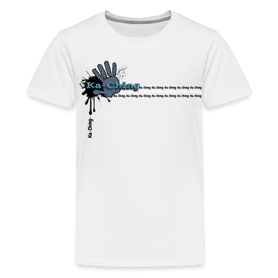 Unisex T-Shirt Ching Blue Logo - white