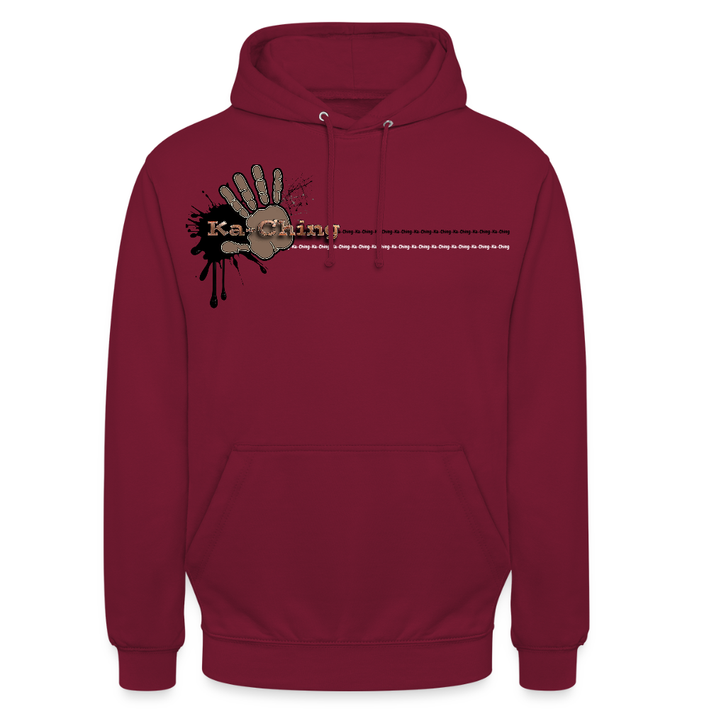 Ka-Ching Unisex Hoodie Ching Bronze logo - bordeaux