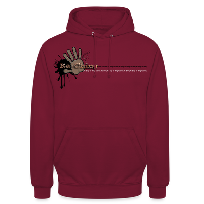 Ka-Ching Unisex Hoodie Ching Bronze logo - bordeaux