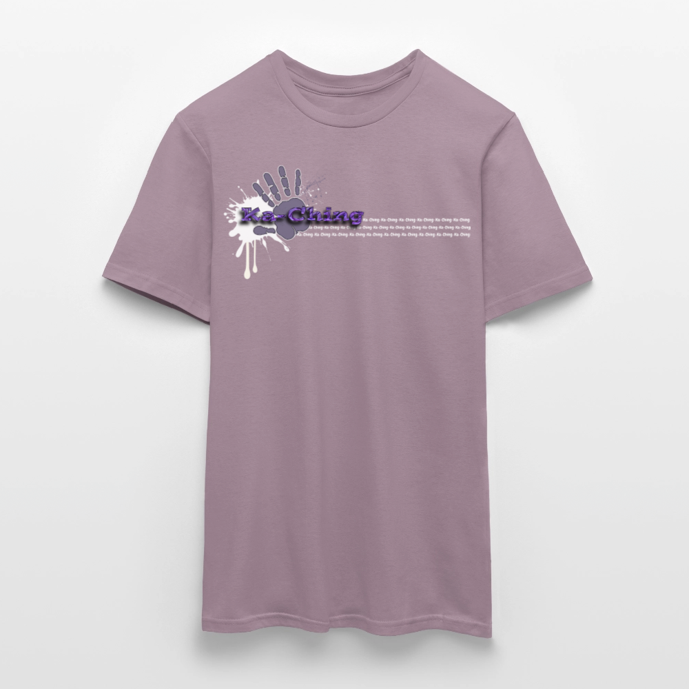 Unisex T-Shirt Ching Purple Logo WH/Dark CHPU-T-06d - purple-grey 