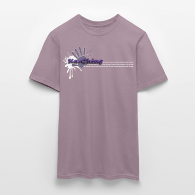 Unisex T-Shirt Ching Purple Logo WH/Dark CHPU-T-06d - purple-grey 