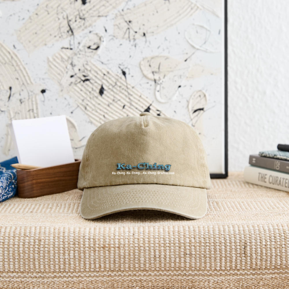 Ka-Ching Cap blue Logo - vintage beige