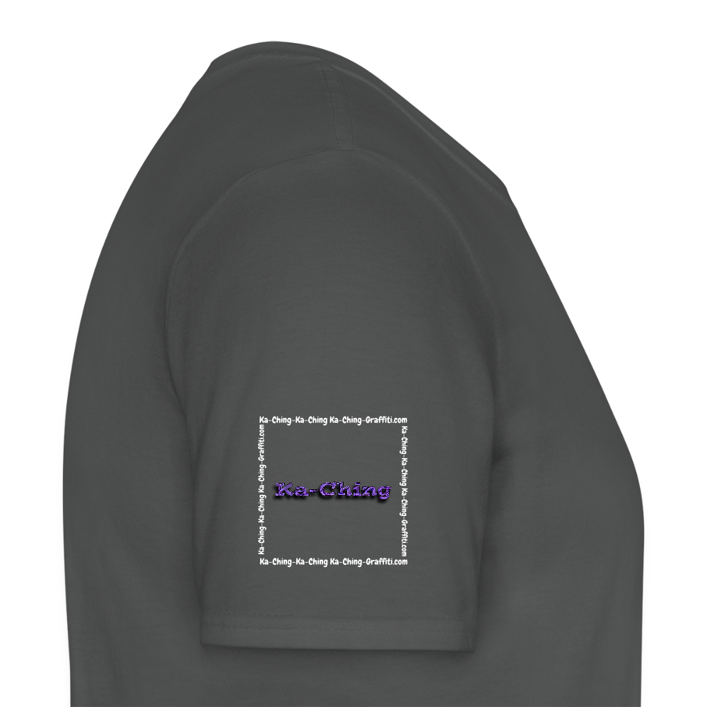 Unisex T-Shirt Ching Purple Logo WH/Dark CHPU-T-06d - charcoal grey