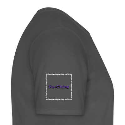 Unisex T-Shirt Ching Purple Logo WH/Dark CHPU-T-06d - charcoal grey