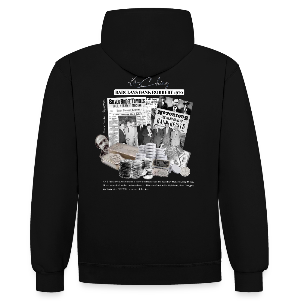 Silver Range Barclays bank Robɓery 1970 Hoodie limited edition - black/red