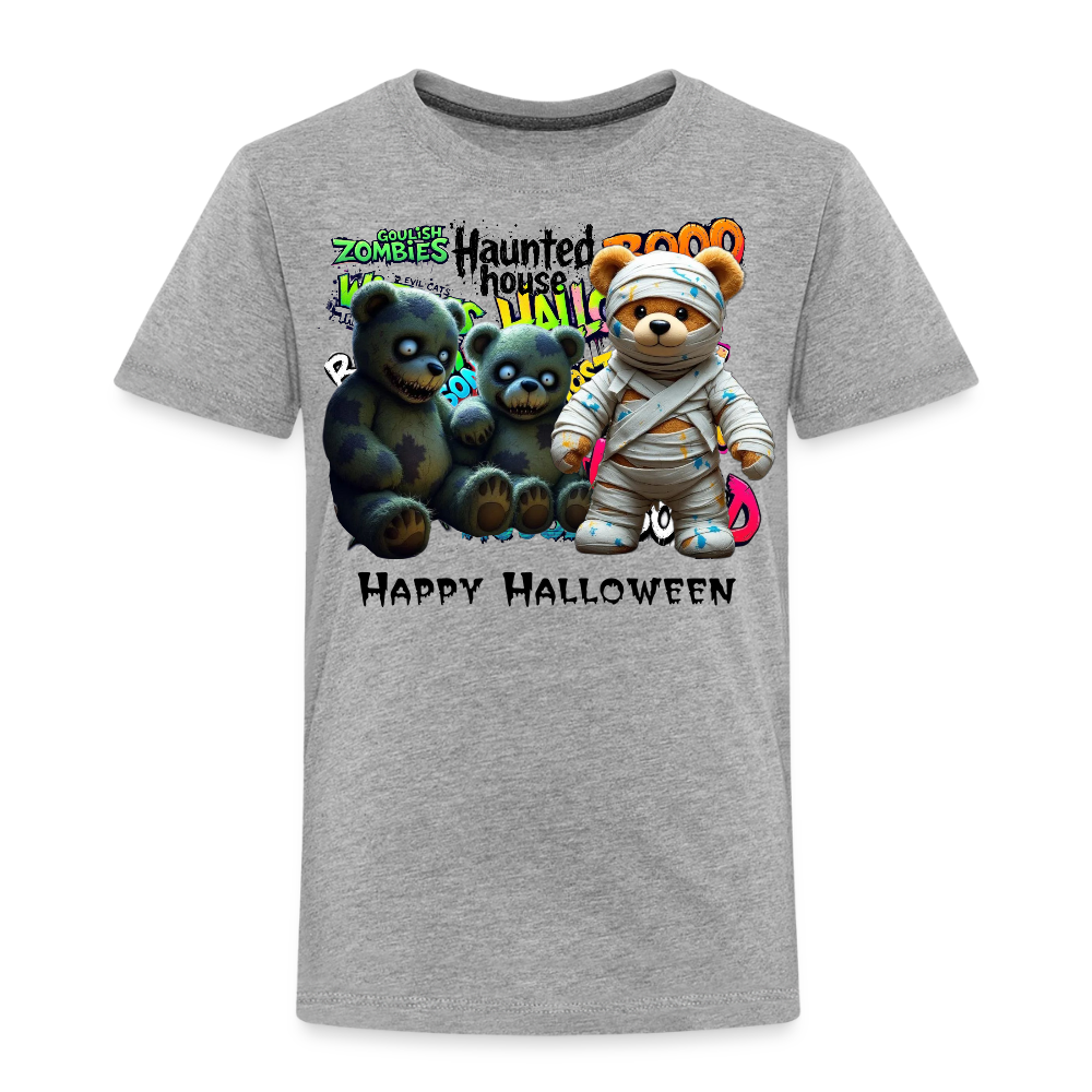 Teddies zombie mummy Halloween Tee - heather grey