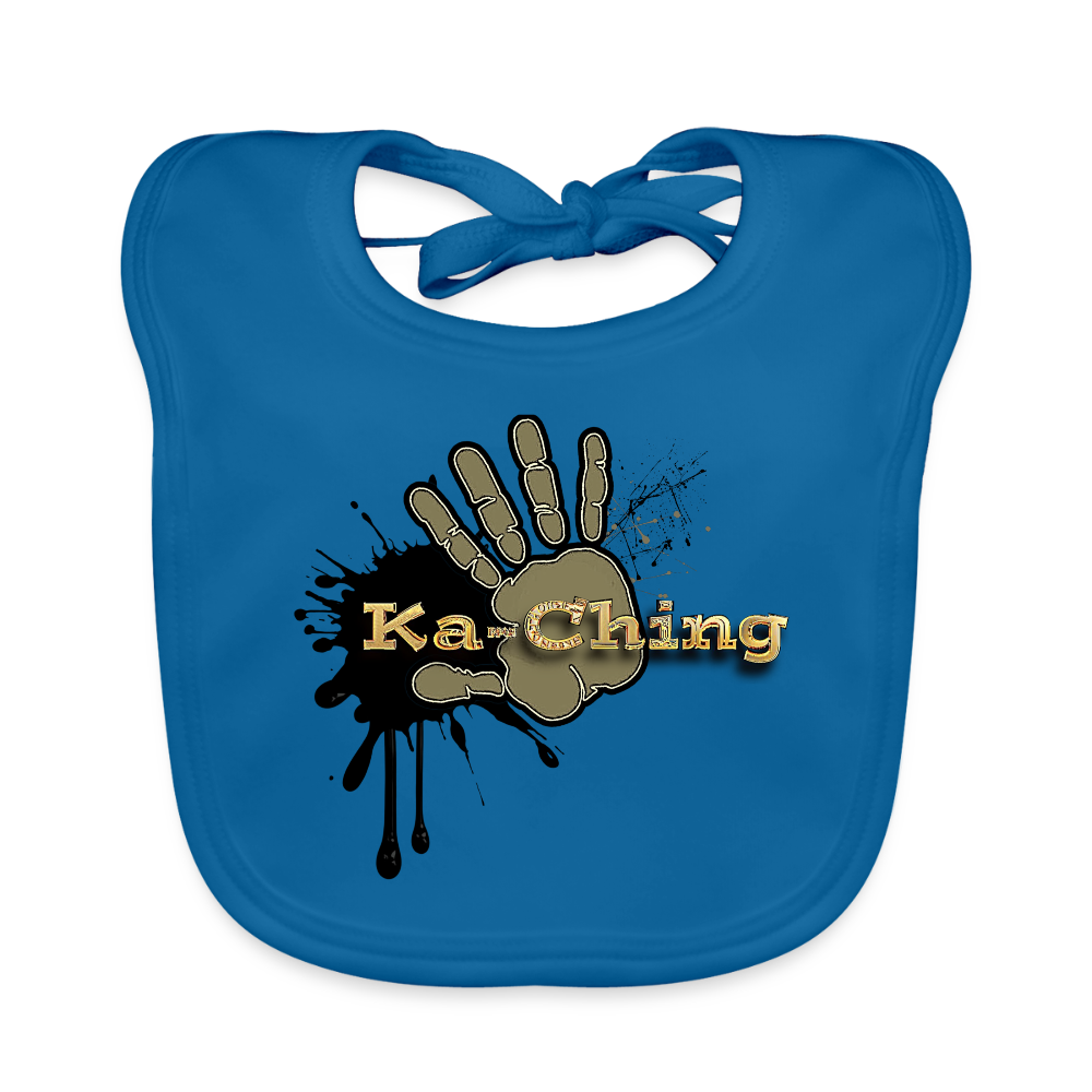 Baby Organic Bib gold - peacock-blue