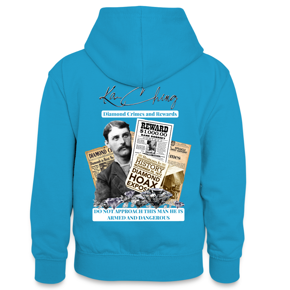 Diamond Range Diamond Hoax Hoodie limited edition - peacock blue/heather grey