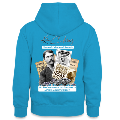 Diamond Range Diamond Hoax Hoodie limited edition - peacock blue/heather grey