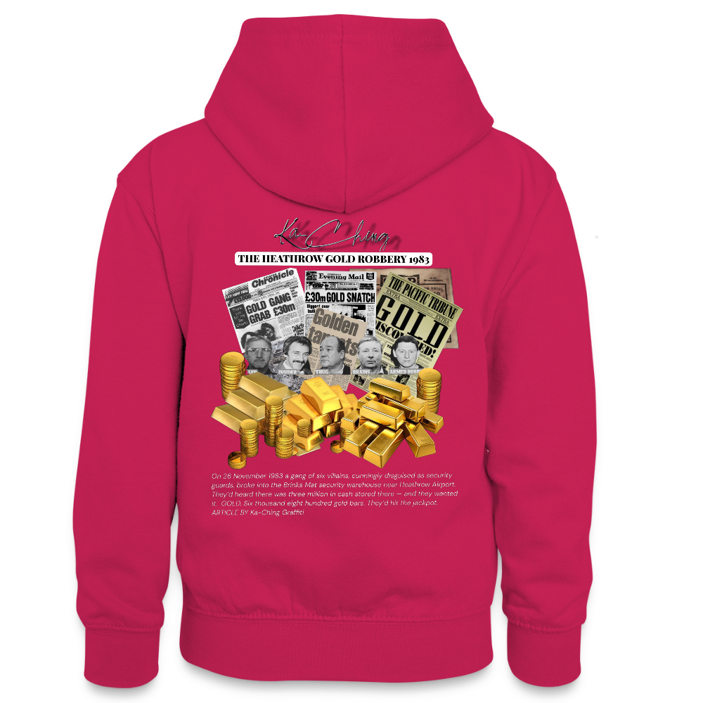 Gold Range Heathrow Robɓery Hoodie limited edition - pink/navy