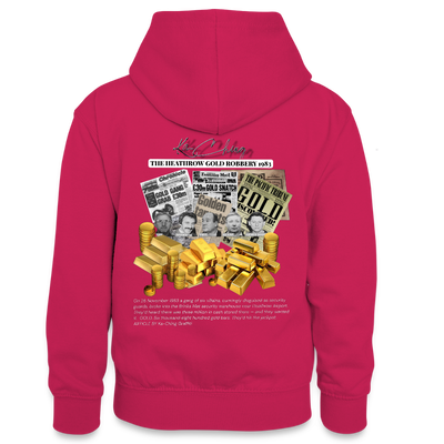 Gold Range Heathrow Robɓery Hoodie limited edition - pink/navy