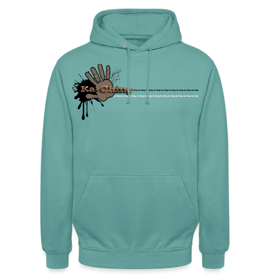 Unisex Hoodie Ching Bronze logo - pastel turquoise