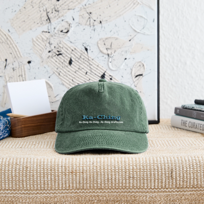 Ka-Ching Cap blue Logo - vintage bottle green 