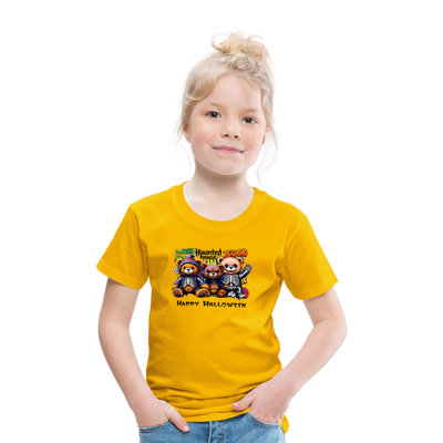 Skeleton Teddies Halloween Tee - sun yellow