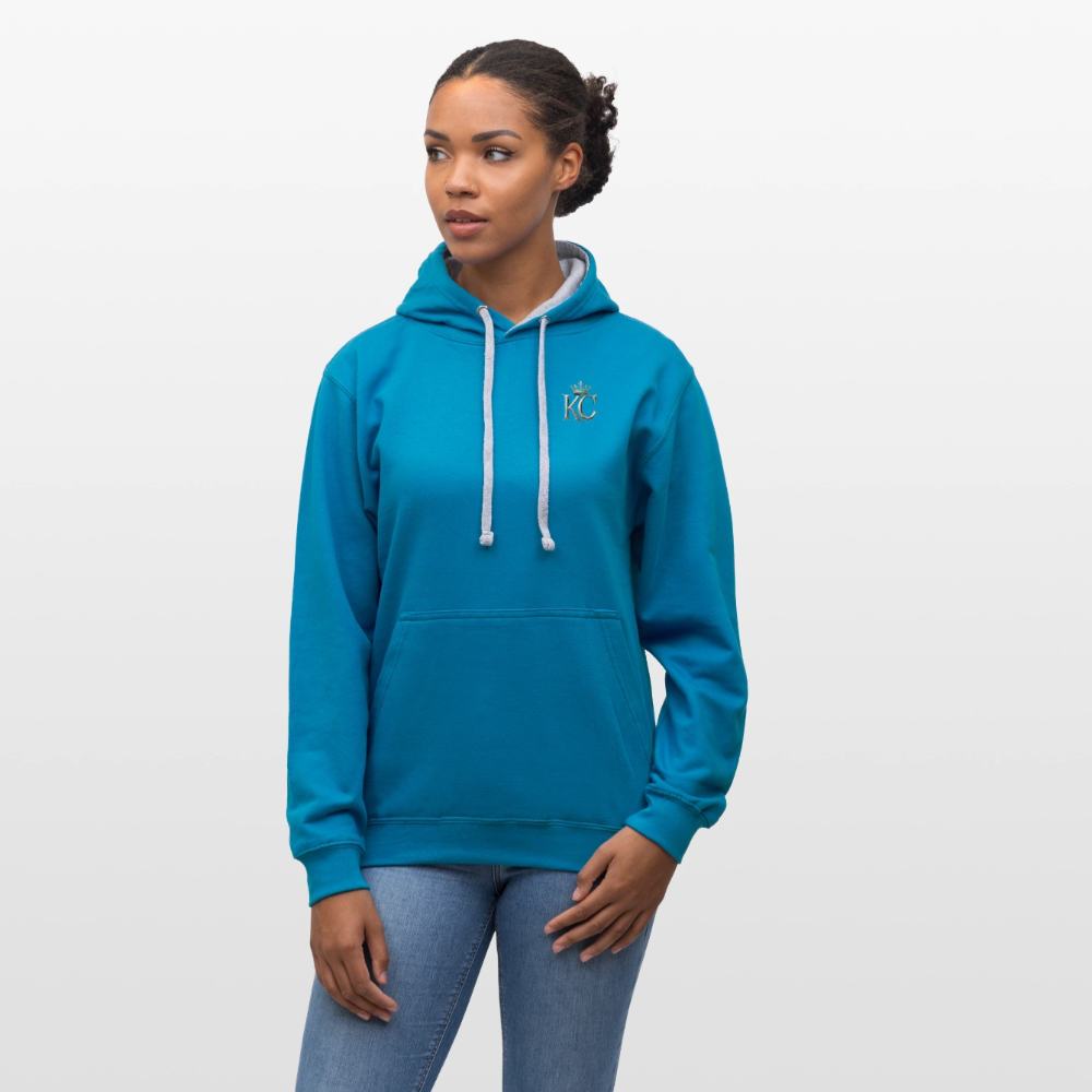 Golden silver Range The Merchant Royal Hoodie limited edition - peacock blue/heather grey