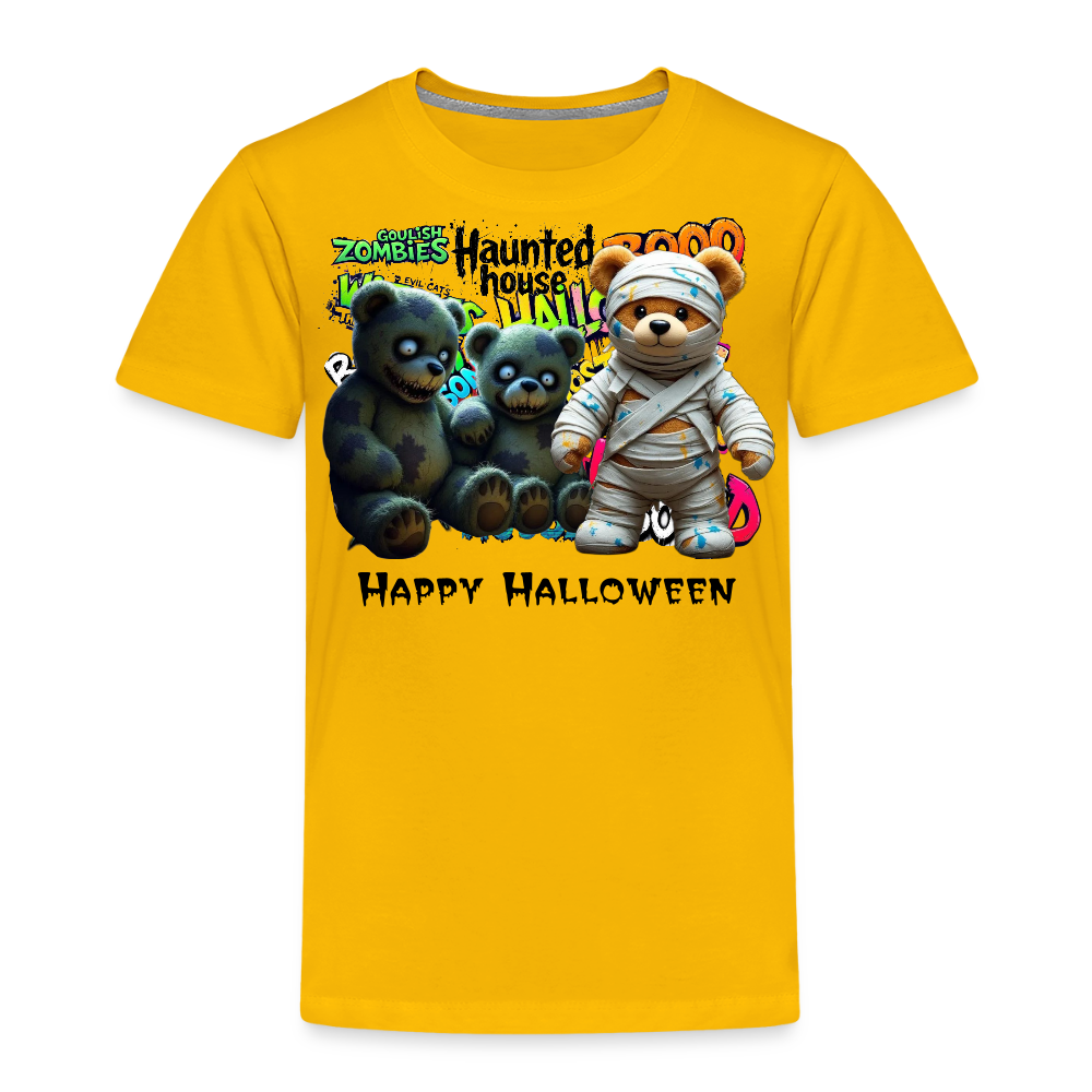 Teddies zombie mummy Halloween Tee - sun yellow