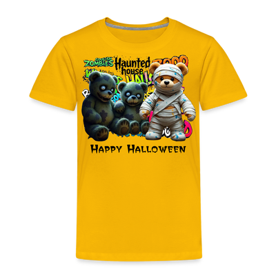 Teddies zombie mummy Halloween Tee - sun yellow